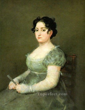 フランシスコ・ゴヤ Painting - 扇を持つ女性のポートレート フランシスコ・ゴヤ